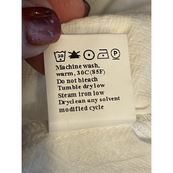 Women's Capri Pants Size Large Embroidered Side Hem 100% Cotton - Picture 10 of 10